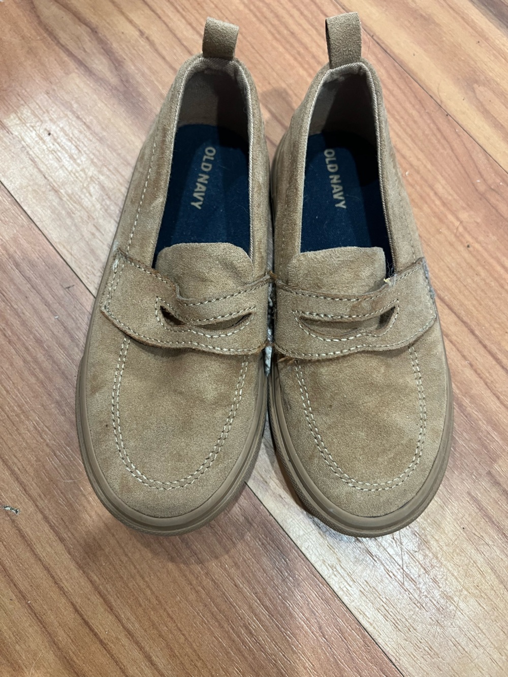 Kid Suede Slip-On Loafers in Tan
